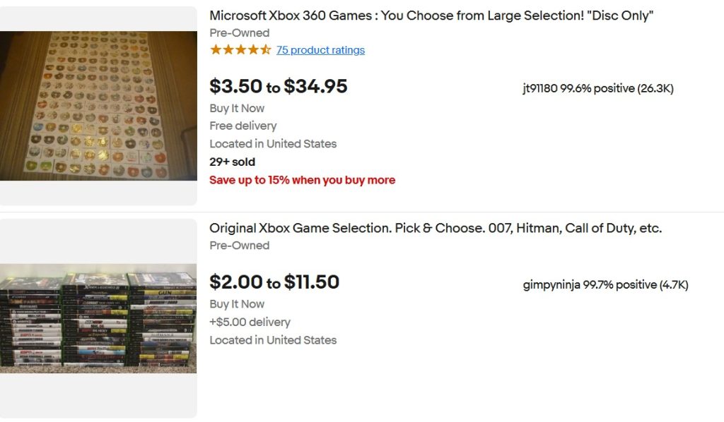 продажа дисков для игровых консолей